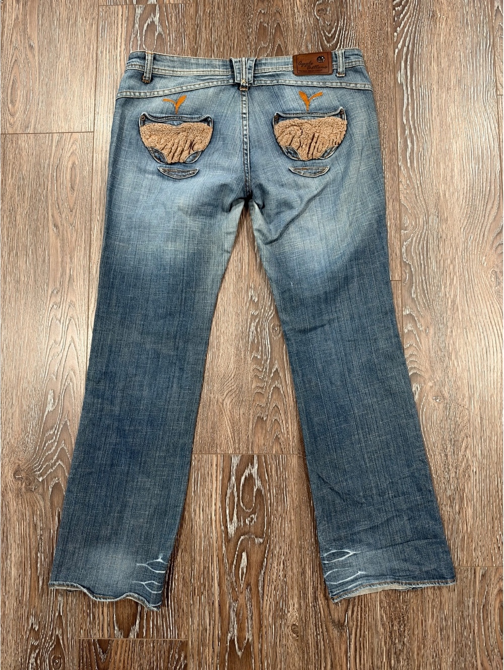 Apple Bottom Jeans Y2K Vintage Sherpa Pockets Boot cut